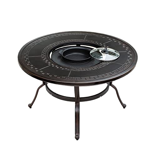 cfycfy987 Grilling Table Outdoor Barbecue Tables Courtyard Terrace Garden Electric Baking Carbon Furniture Cast Aluminum Outdoor(100cm)