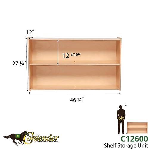 Contender 2 Shelf Bookcase & Storage Unit Natural Finish Gold