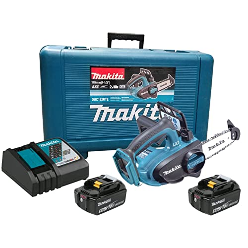Makita DUC122RTE Top Handle Cordless Chainsaw 18 V / 5.0 Ah, 2 Batteries and Charger in Transport Case