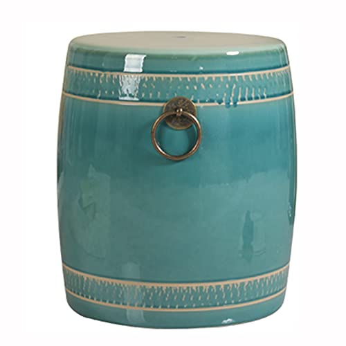 MaikOn Decorative Garden stools, Round Ceramic Garden Stool，Decorative Side Table Garden Stool，for Garden, Patio, Lawn, Home Indoor & Outdoor (Color : Blue)(Blue)