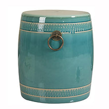 AthuAh Outdoor Stool, Round Ceramic Garden Stool，Decorative Side Table Garden Stool，for Garden, Patio, Lawn, Home Indoor & Outdoor (Color : Blue)(Blue)