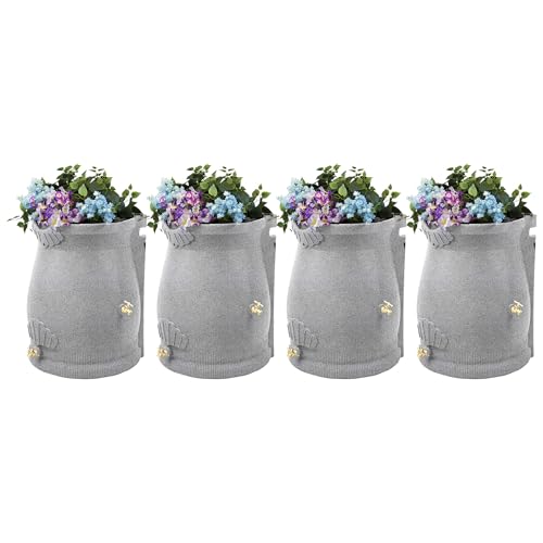 Good Ideas Rain Wizard 50 Gallon Rain Saver Barrel Water Storage Urn with Planter Space and 2 Brass Spigots Oak