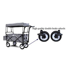 Folding Garden Trolley Cart with Canopy Heavy Duty Wagon Children's Luggage Cart Portable Shopping Cart