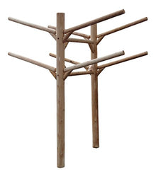 Log Kayak Rack 4 Place Buried in Ground Kayak and Canoe Rack Unfinished