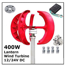Mdxtog Vertical Wind Turbine Generator 400W, Alternator Windmill Power Motor with Charge Controller for Hybrid Wind Solar System(Red)