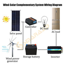 Wind Turbine Generator 600W 800W 1000W New Energy Horizontal Wind Turbine Generator 12v 24v 3/5 Blades Windmill Free MPPT Controller (Color : MPPT Controller Voltage : 12V) (Hybrid Control 12V)