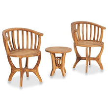 JKSVTF 3 Piece Garden Bistro Set Solid Teak Wood, Garden Chairs Set, Garden Table and Chairs, Patio Set, Garden Patio Table and Chairs