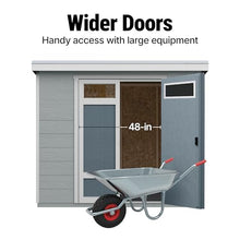 Handy Home Products Highland 8x6 Modern Wooden Storage Shed with Floor Kit and Palram roof- Does not Include Paint