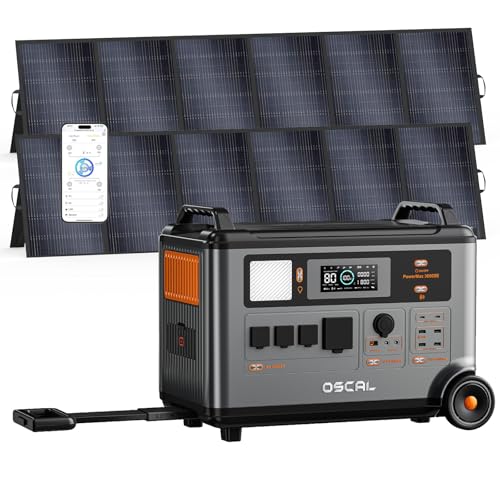 PowerMax 3600SE 3600W Portable Power Station with 2x500W Solar Panels