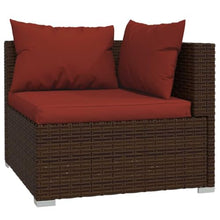 LDEWOAMEG 12 Piece Patio Lounge Set with Cushions Brown Poly Rattan