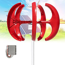 CLPYING 16000W Vertical Wind Turbine Kit, 12V 24V 48V Wind Turbines Generator, 5 Blade Portable Wind Turbine Generator Kit, Electromagnetic Electricity Producer Equipment, Wind Power(Red,12V)