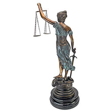 Design Toscano AA5020 Themis, Blind Justice: Tabletop Cast Statue, Two Tone Bronze & Verdigris