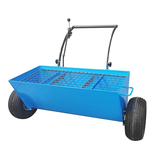 TECHTONGDA Hand-Pushed Steel Abrasive Aggregates Spreader 661.39lbs Capacity, 2000 m²/h Coverage for Concrete Floor