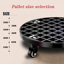 SDVantage Plant Stand Planter Caddy Heavy Duty with Locking Wheels,Round Flower Pot Rack Planter Trolley with 360° Rotating Casters Rolling Tray,Metal Plant Dolly with Wheels for Indoor,Black-40Cm