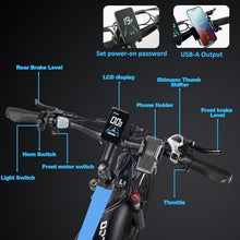 E·Bycco Dual 1000W Motors 2000W Electric Bike for Adults, 35MPH 48V 23Ah Battery Electric Bicycle, Full Suspension 26"*4.0 Fat Tire Hydraulic Disc Brake, Beach Off-Road Mountain E-Bike for Men EB7Pro Blue/2000W/Dual Motor