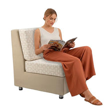 FDP Outdoor Modular Armless Chair Featuring Sunbrella Fabric - Weather-Resistant, Fade-Resistant, Assembled Patio Furniture with Cover Included for Backyard, Poolside Seating - Flax/Spectrum Sand