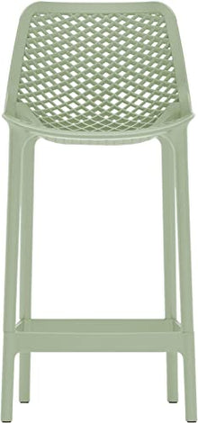 Meridian Furniture 330Mint Mykonos Collection Modern | Contemporary Outdoor Patio Stool with Mint Polypropylene Plastic, Weather Resisting, 17.5" W x 21" D x 38" H, Mint, Set of 4