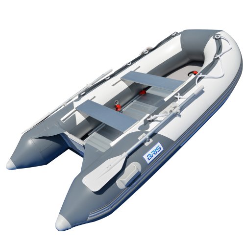 BRIS 9.8 ft Inflatable Boat Dinghy Yacht Tender Fishing Raft Gray/White