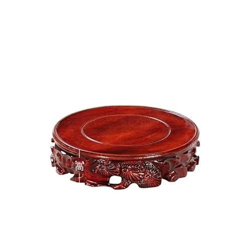 QUANGJN Pcs Plants Saucers Solid Wood Vase Bonsai Ornament Base Round Buddha Statue Base Wooden Bracket Plant Pot Saucers,