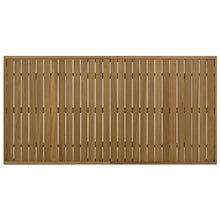 Merax Wood Outdoor Dining Table Set for 4 with Beige Cushions