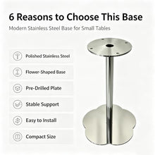 Flower‑Shape Stainless Steel Pedestal Table Base, DIY Single Leg Stand