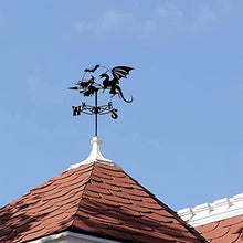 Weather Vane Dragon and Witch Stainless Steel Weathervane Durable Retro Farm Scene Garden Stake Weathercock Measuring Tools for Patio Yard Decoration (Dragon 1) (Angel Blowing The Trumpet)