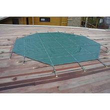 CHZDPP 8/12/15/18/24/17/30/35/40ft Round Inground Pool Covers with Anchors & Installation Hardware, Thicken & Tear-Proof Winter Pool Safety Cover, Easy Installation(Wooden Deck,34ft/1036cm)