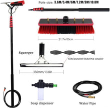 GHHDPXM Window Cleaner Kit with Scraper & Brush Extends 3.610.8M Ideal for Effortless Window & Solar Panel Cleaning Reach High Areas Easily