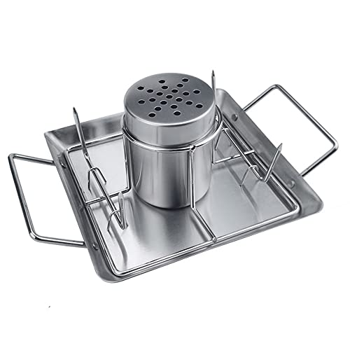 AFPSDLFJDLS Steel Beer Can Chicken Turkey Roaster Oven Rotisserie BBQ Grill Stand Holder Tray Vertical Poultry Rack Party