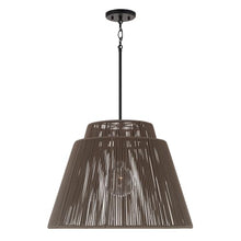Capital Lighting 956311UK Jasper Indoor/Outdoor Hand-Wrapped Resin Pendant, 1-Light 100 Watt, 17" H x 23" W, Umber and Black