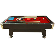 SIMBASHOPPING USA 7 Feet Billiard Pool Table Snooker Full Set Accessories Game mod. RED Devil Brown Red