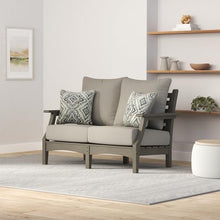 Signature Design by Ashley Outdoor Visola Patio Loveseat with Nuvella Throw Pillows Grey