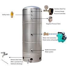 304 Stainless Steel Well Pressure Tank,for Home Bathroom/Rv/Garden/Washing Machines/Agricultural, with Mounting Kit((140x60cm/55x23in)400L/105Gal)