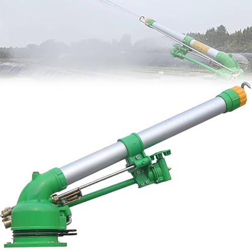 Farm Irrigation Sprinklers, Garden Sprinkler Gun with 9 Replacement Nozzles, 360° Turbine Vortex Rod Water Sprayer, 27-68m Large Range Irrigation, for Farms, Lawn, Garden
