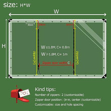 QWEASDF PVC Clear Waterproof Tarpaulin Side Panels with Zipper,Outdoor Vinyl Curtain Transparent Waterproof Tarpaulin Panel for Patio, Porch, Gazebos Partition Curtain,0.5mm(H1.8xW5m/H5.9xW16.4ft)