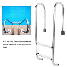Pool Ladder 2-Step Stainless Steel Inground Swimming Pool Stairs W/Non-Slip Footstep for Above Ground Pools