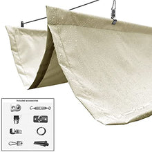 Waterproof Wave Sail,Retractable Wave Shade Sails,U Shape Sunblock Shade Cloth,90% Awning Cover,Wave Sun Shade Net,with Accessories,for Courtyard,Garden,Patio,Color:White (1.2x9m/3.9x29.5ft)