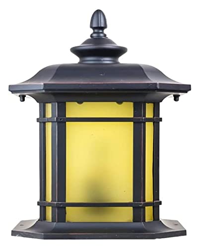 Courtyard light Continental Victoria Patio Glass Table Lamp American Industrial Retro Column Lamp Post Light Street Light Aluminum Patio Garden Villa Door Pillar Lamp Garden Wall Decor Lighting W