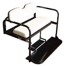 Performance Plus Carts EZGO TXT Golf Cart Rear Flip Seat Kit | Folding Steel Frame | White Cushions