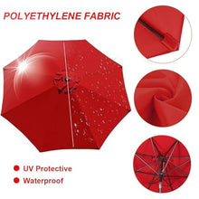 GFAZXDS Replacement Canopy for Garden Umbrella 8-Rib Fits 2./2.7m/3.0m/3.5m Patio Umbrellas Beach Terrace Shade Cover - Red 9FT/2.7M Outdoor Sunshade,Red-9FT/2.70M