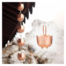 WKNHHL Rain Chain,Rain Chain for Downspout, Divert Water for Garden Rain Gutter/House Eaves Drainage, Flower Copper Rain Catcher, Adjustable Decoration Downspout Chain,2.4 m (7.8ft)