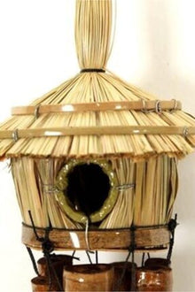 Handmade Woven Bird Nest Wind Chime Decorative for Balcony Garden Door Sound 23.6 x 5.9 inches Brown - Brown, 27x6 inch