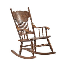 Solid Wood Carved Rocking Chair, French Wooden Outdoor Patio Furniture, Recliner Retro Medieval Living Room Chairs, Black Balcony Leisure Patio Chairs For The Elderly, Load-bearing 100kg/220lbs ( Colo