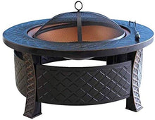 SLGGPJBU Outdoor Fire Pit Large Bonfire Wood Burning Patio & Backyard Firepit for Outside with Round Spark Screen, Fireplace Poker and Metal Grate