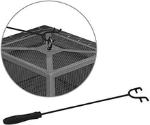Garden Fire Pit Portable Grill Barbecue Rack Fire Pits for Outside, Outdoor Metal Firepit, with Mesh Spark Screen Cover, Kit for Fire Pit, Poker for Camping for Camping Backyard
