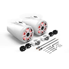 Rockford Fosgate M2WL-8H 8" 2-Way Marine Wake Tower Speakers with Multicolor LED Lights White (Pair)