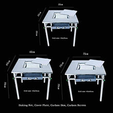 uP9sF2mD Barbecue Grill Self-Service Barbecue Table Household Stainless Steel Rack Multi-Function Portable Outdoor Charcoal Barbecue Charcoal Grill(65x65cm)