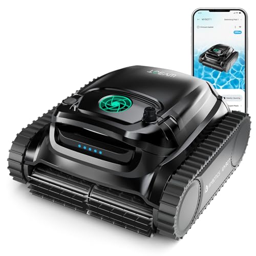 WYBOT M1 Pool Cleaner Robot, App Controlled Robotic Pool Vacuum, 300 Mins Runtime, 6 Path Planning & 7 Working Modes, Dual Filtration System
