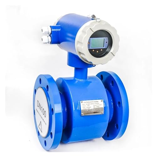Water Flow Meter, 0.5% High Accuracy DN80 DN100 DN125 Waste Water Slurry Smart Electromagnetic Flow Meter Flange Connection 4-20mA,for Outdoor Garden Hose Watering(DN100 Flange 1.6Mpa)