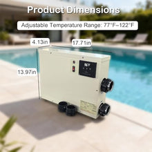 Oakwonder 11KW Electric Pool Heater 220V Hardwired, Digital Touchscreen Spa Heater for Hot Tubs & Small Pools up to 1,200 Gallons, 316 Stainless Steel, Flow Switch & Overheat Protection